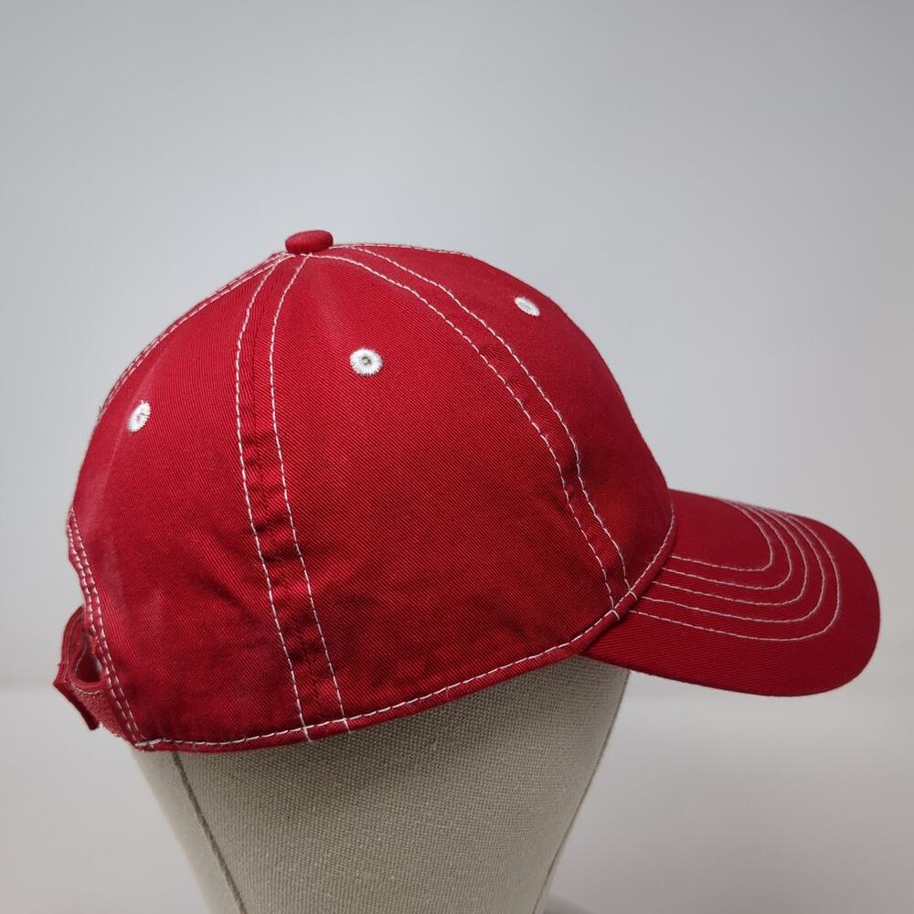 Unbranded Strapback Baseball Hat Red Solid One Si… - image 5